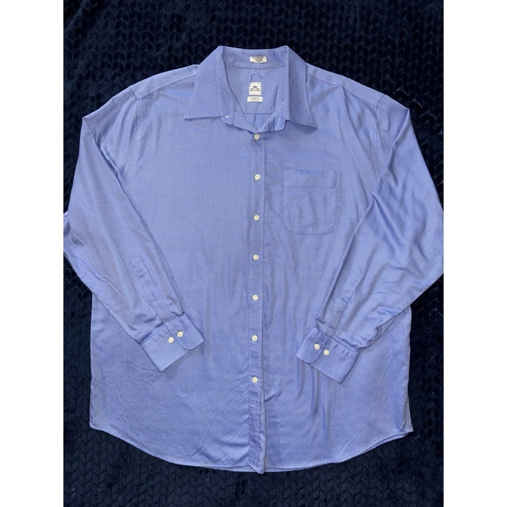 Peter Millar Mens Shirt Blue Nanoluxe Easycare Button Up Easy Care Size 2XL